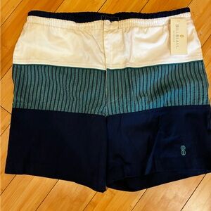 Bill Blass Striped Navy and Green Shorts size medium 80’s - coastal chic